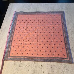 Ginnie Johansen Linen Vintage Scarf 26 x 26